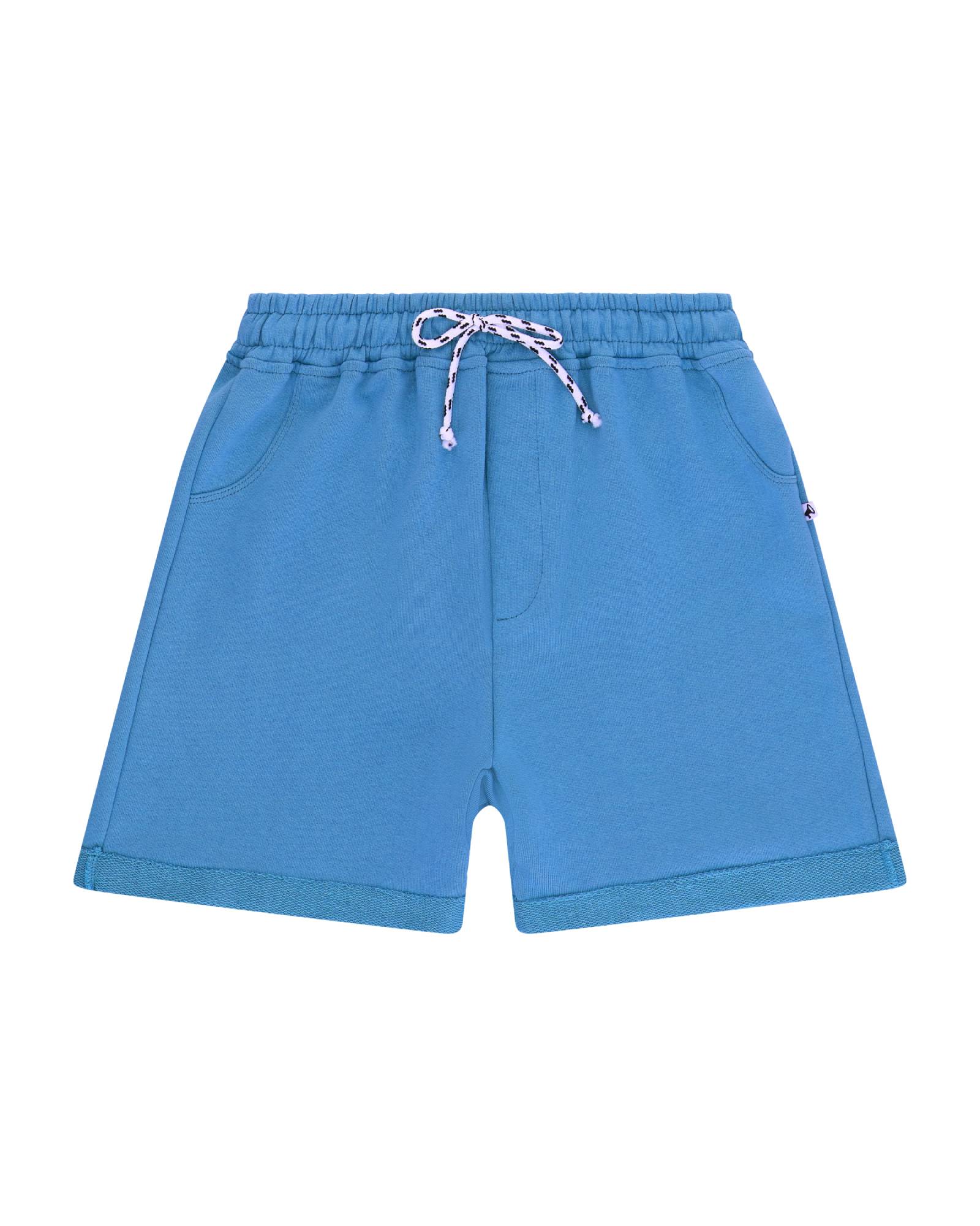 Boys Jog Shorts by Cos I Said So in the color Granada Sky comes in Organic Cotton.