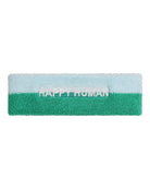 Unisex Headband - sweat band- Happy Human by Cos I Said So in the color Blue and Green.