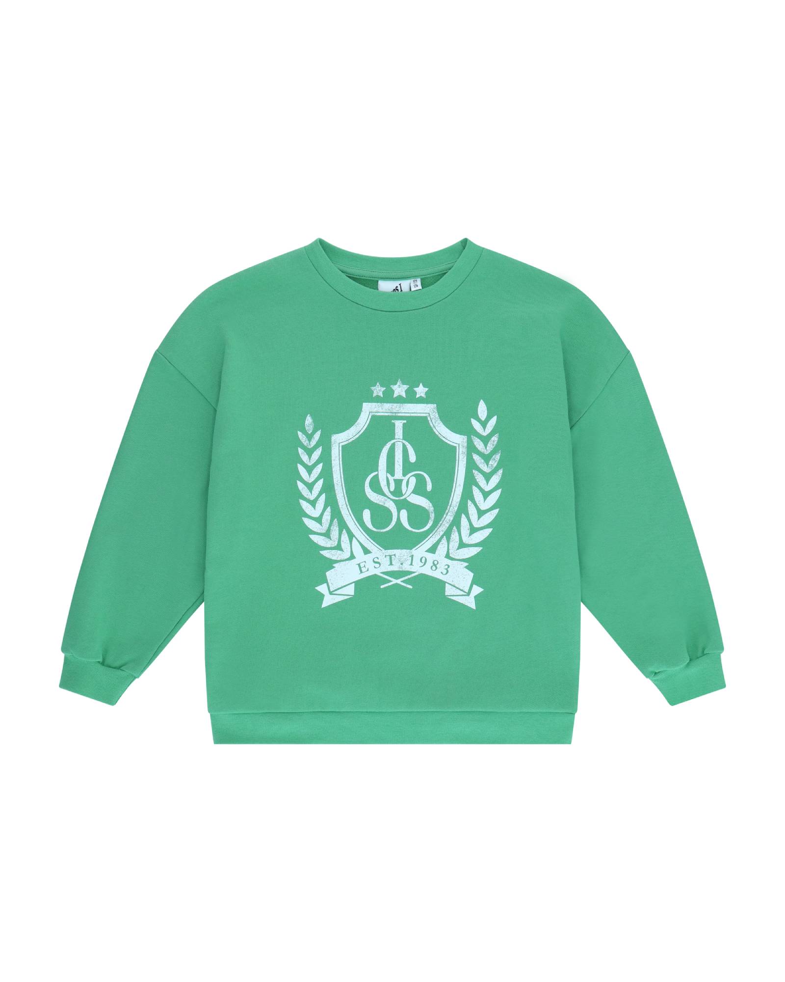 Sweater Country Club in the color Spruce Green, comes in high quality Organic Cotton.