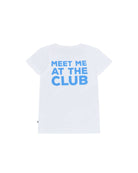 Unisex T-shirt Meet Me At The Club by Cos I Said So in Offwhite from the rear.