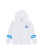 Hoodie in offwhite with logo Country Club and a zip.