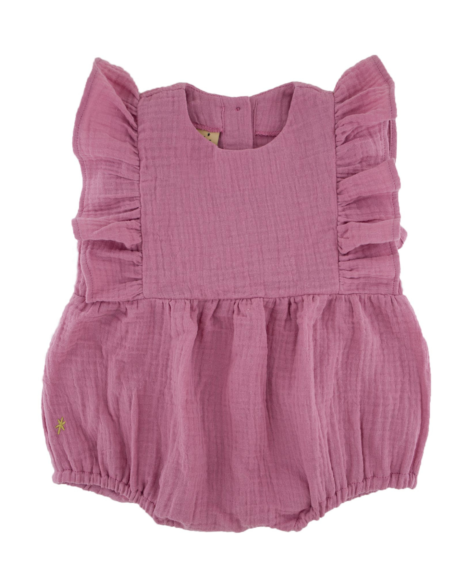 Baby Girl Onesie by Les Vedettes high quality Muslin Cotton. This sleeveless romper is shown in Blush Pink.