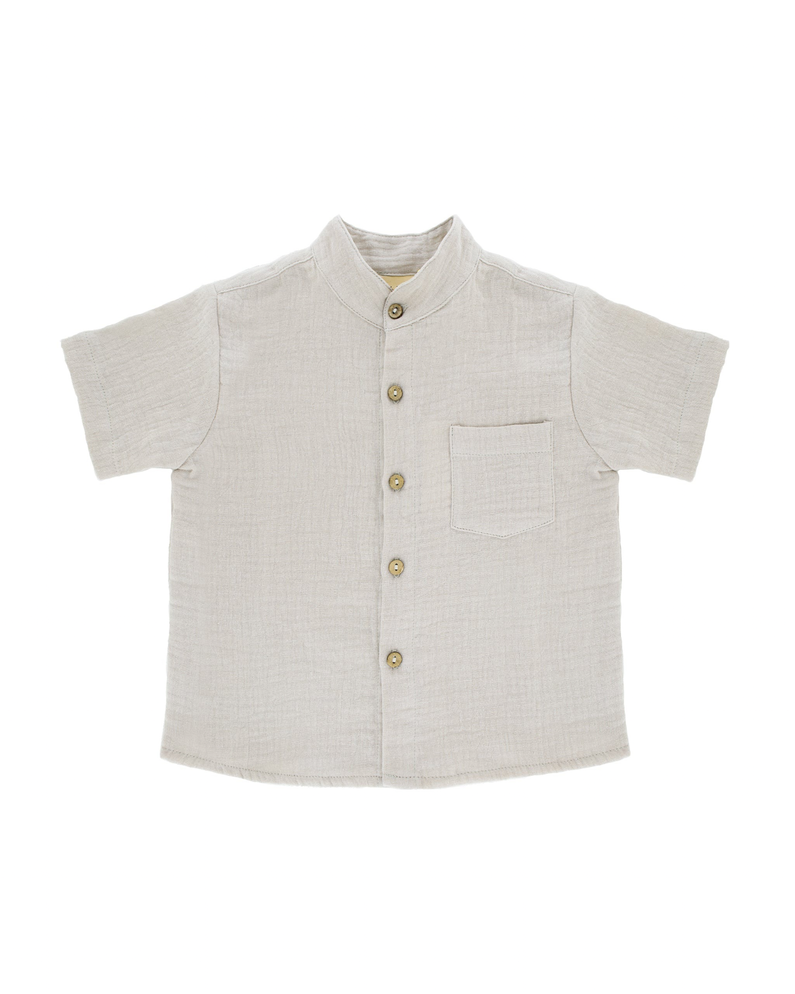 Boys Shirt by Les Vedettes in high quality Muslin Cotton. Shirt is shown in the color Beige.