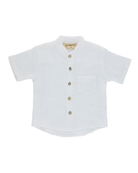 Boys Shirt by Les Vedettes in high quality Muslin Cotton. Shirt is shown in the color White.