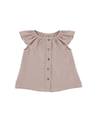 Girls Top by Les Vedettes in high quality Muslin Cotton. Top shown in the color Soft Pink.